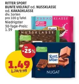 PENNY Ritter sport bunte vielfalt od. nussklasse Angebot