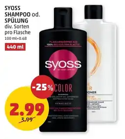 PENNY Syoss shampoo od. spülung Angebot