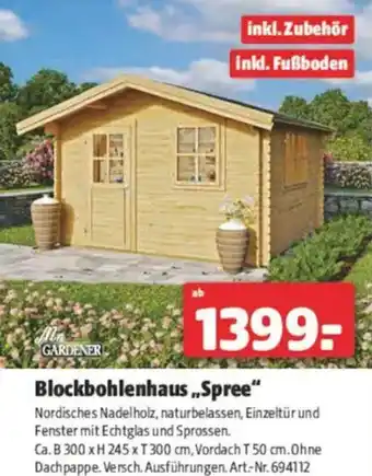 Hagebau Blockbohlenhaus Spree Angebot