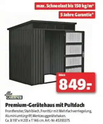 Hagebau Premium-Gerätehaus mit Pultdach Angebot