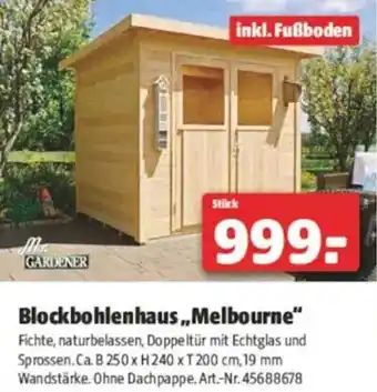 Hagebau Blockbohlenhaus Melbourne Angebot