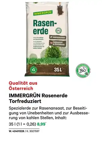 BayWa Immergrün rasenerde torfreduziert Angebot