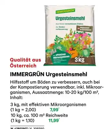 BayWa Immergrün urgesteinsmehl Angebot