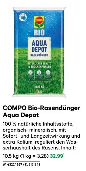 BayWa Compo bio-rasendünger aqua depot Angebot