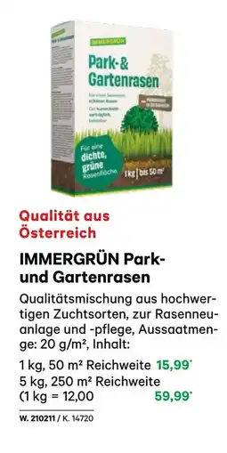 BayWa Immergrün park- und gartenrasen Angebot