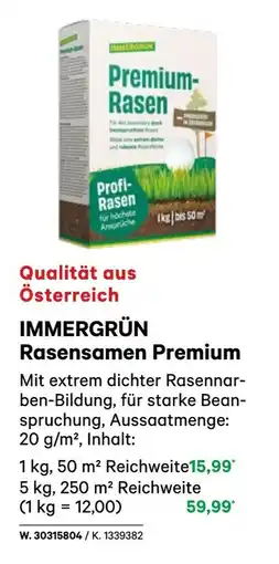 BayWa Immergrün rasensamen premium Angebot