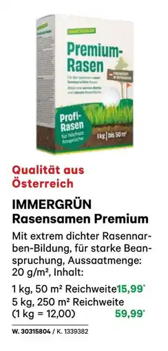 BayWa Immergrün rasensamen premium Angebot