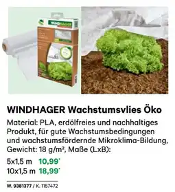 BayWa Windhager wachstumsvlies öko Angebot