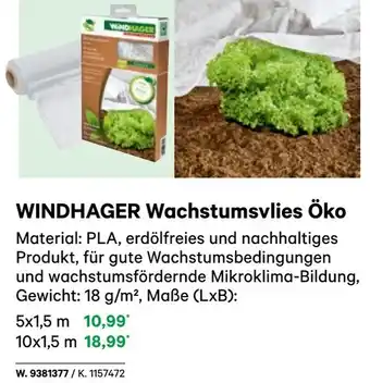 BayWa Windhager wachstumsvlies öko Angebot