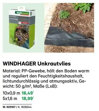 BayWa Windhager unkrautvlies Angebot