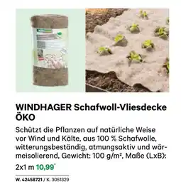 BayWa Windhager schafwoll-vliesdecke öko Angebot