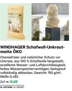 BayWa Windhager schafwoll-unkraut- matte öko Angebot