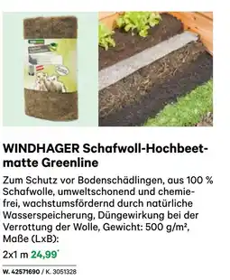 BayWa Windhager schafwoll-hochbeet- matte greenline Angebot