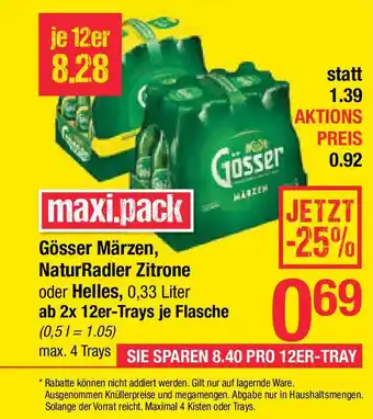 Maximarkt Gösser Märzen NaturRadler Zitrone Angebot