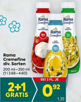 Billa Rama Cremefine Angebot