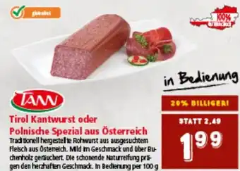 Interspar Tirol Kantwurst oder Polnische Spezial aus Österreich Angebot