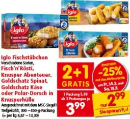 Interspar Fisch'n'Rösti, Knusper Abenteuer, Goldschatz Spinat, Goldschatz Käse oder Polar-Dorsch Angebot