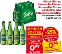 Interspar Gösser märzen, naturradler zitrone, alkoholfrei oder Naturgold alkoholfrei Angebot