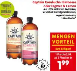 Interspar Captain Kombucha Himbeere oder Ingwer & Lemon Angebot