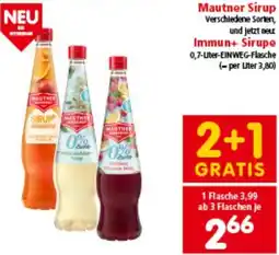 Interspar Mautner Sirup und jetzt neu Immun+ Sirupe Angebot