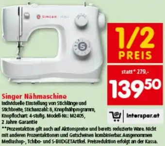 Interspar Singer Nähmaschine Angebot