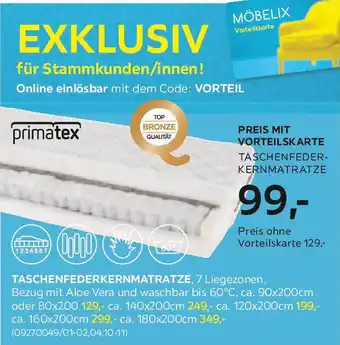 Möbelix Taschenfederkernmatratze Angebot