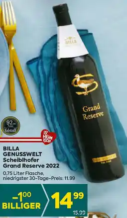 Billa Scheiblhofer Grand Reserve 2022 Angebot