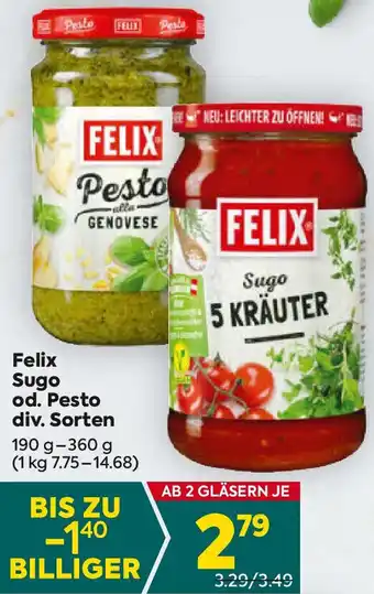 Billa Sugo od. Pesto Angebot