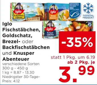 Unimarkt Iglo Fischstäbchen, Brezel- oder Backfischstäbchen und Knusper Abenteuer Angebot