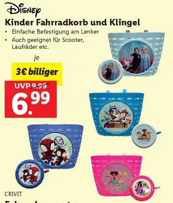 Lidl Kinder Fahrradkorb und Klingel Angebot