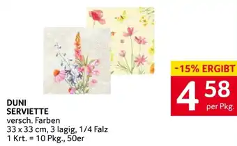 Transgourmet Duni serviette Angebot