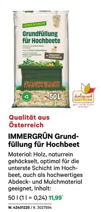 BayWa Immergron grundfüllung für hochbeete Angebot