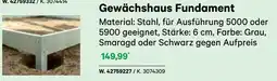 BayWa Gewächshaus Fundament Angebot