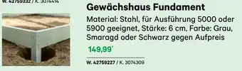 BayWa Gewächshaus Fundament Angebot