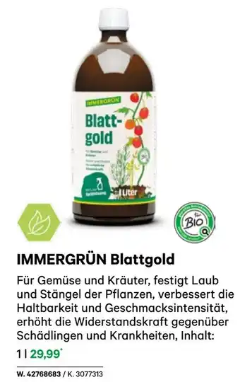 BayWa IMMERGRÜN Blattgold Angebot