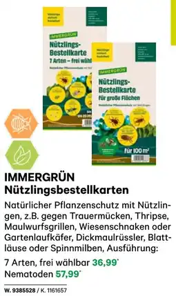 BayWa IMMERGRÜN Nützlingsbestellkarten Angebot