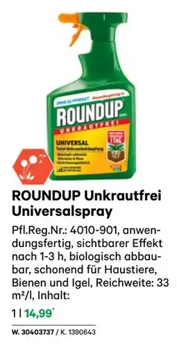 BayWa ROUNDUP Unkrautfrei Universalspray Angebot