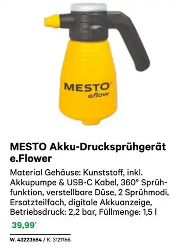 BayWa MESTO Akku-Drucksprühgerät e.Flower Angebot