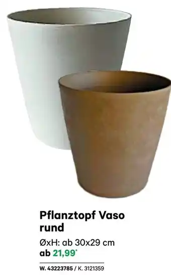 BayWa Pflanztopf Vaso rund Angebot