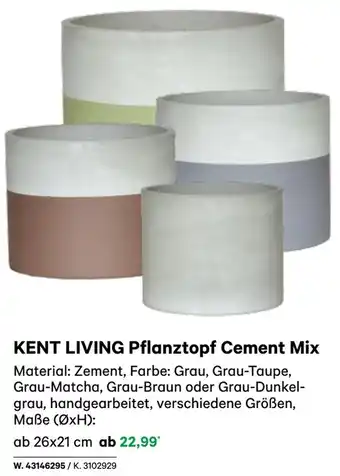 BayWa KENT LIVING Pflanztopf Cement Mix Angebot