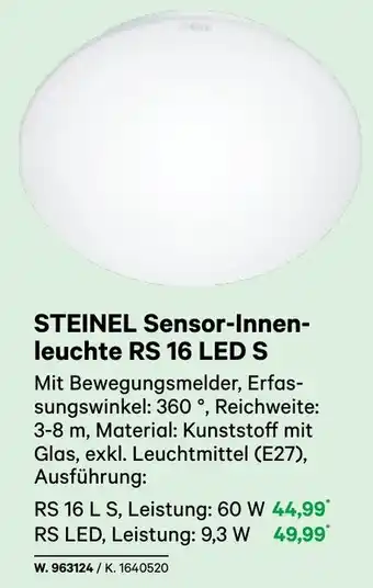 BayWa STEINEL Sensor-Innen- leuchte RS 16 LED S Angebot