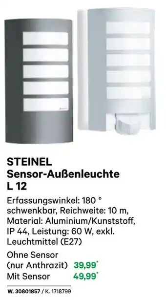 BayWa STEINEL Sensor-Außenleuchte L12 Angebot