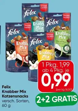 Eurospar Purina Felix Knabber Mix Katzensnacks Angebot