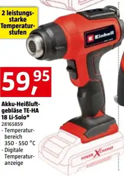 Bauhaus Einhell Akku-Heißluftgebläse TE-HA 18 Li Solo Angebot