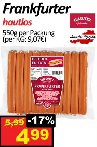 Wurstico Frankfurter hautlos Angebot