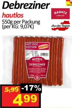 Wurstico Debreziner hautlos Angebot