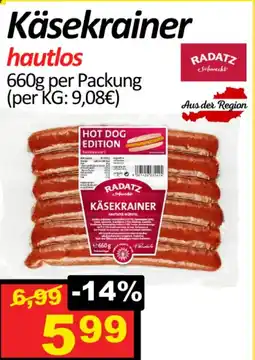 Wurstico Käsekrainer hautlos Angebot