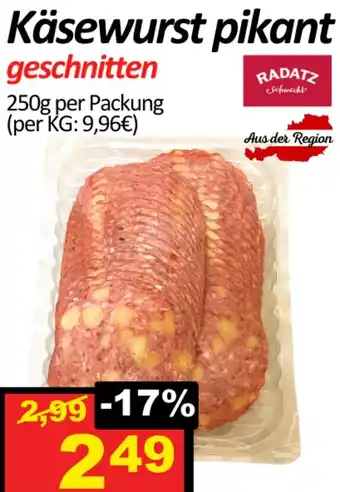 Wurstico Käsewurst pikant Angebot