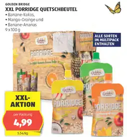 Hofer Golden bridge xxl porridge quetschbeutel Angebot