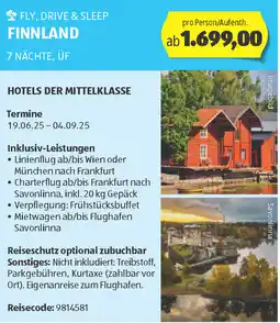 Hofer FLY, DRIVE & SLEEP FINNLAND Angebot